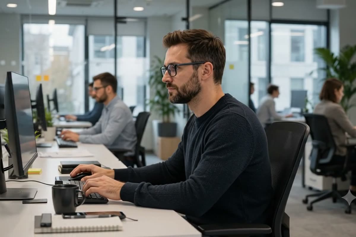 A computer being worked on at a desk